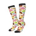 thumbnail image 2 of Easygdp Color Donut Soccer Socks Sport Knee High Socks Calf Compression Athletic Socks for Men and Women, 2 of 9