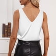 thumbnail image 6 of OIOLOYJM Silk Satin Tank Tops for Women V Neck Sleeveless Casual Camisoles Summer Beach Vacation Shirts Spring Dressy Business Work Blouses White 2XL, 6 of 8