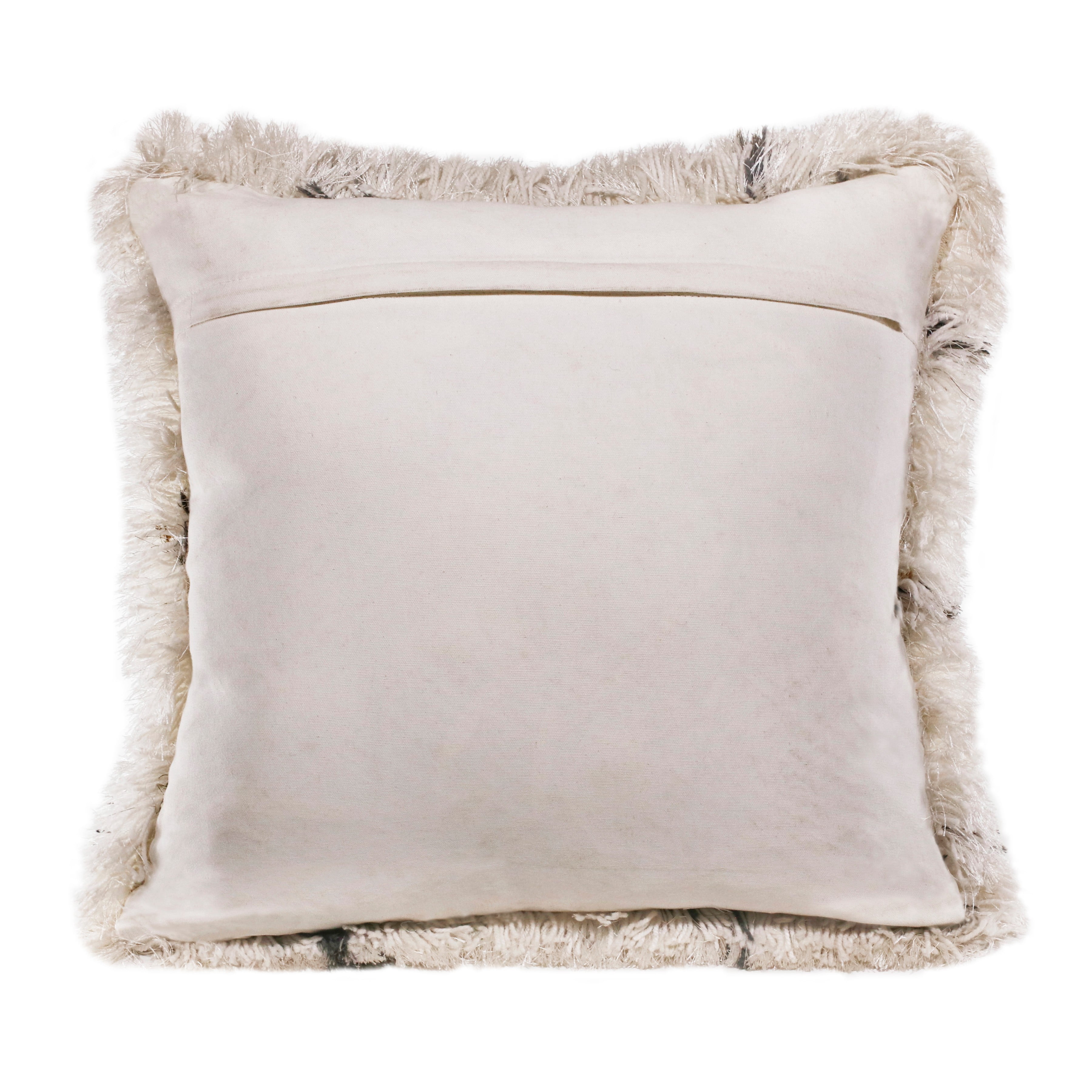 LR Home Soft Shag Diamond Criss Cross Throw Pillow