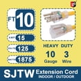 thumbnail image 2 of Cable de extensión EP de 10 pies iluminado para exteriores 10/3 SJTW 1875 W 15 A, 2 of 7
