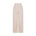 thumbnail image 5 of ClodeEU Women's Elastic Waist Wide Leg Pants, Linen Blend Trousers,Casual Sport Pants with Side Pockets Beige,Womens Plus S, 5 of 5