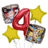 Transformers Balloon Bouquet 4th Birthday 5 pcs - Party Supplies