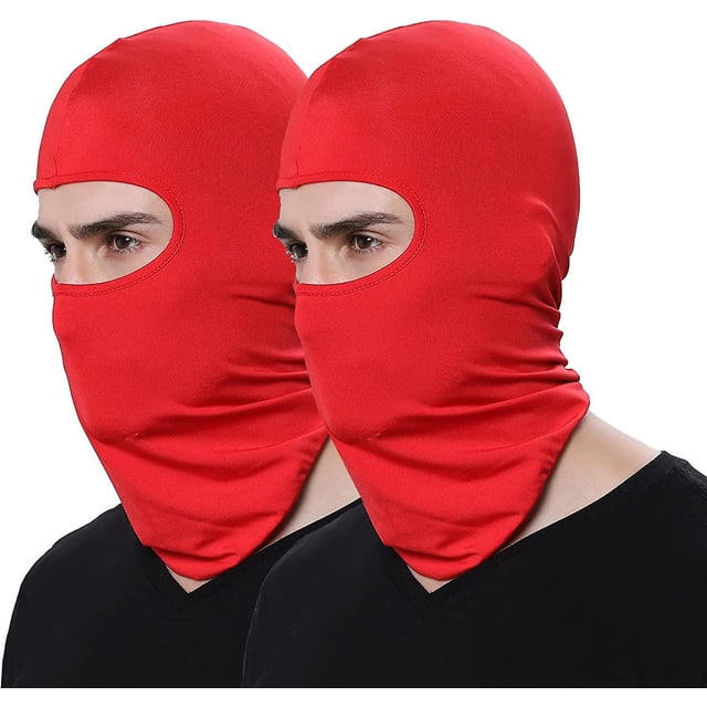 Paquete de 2 pañuelos para la cara para exteriores, Airsoft, máscara de esquí para motocicleta, pasamontañas para el sol, capucha táctica negra, cubierta para la cara