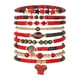 thumbnail image 1 of Pulsera de fútbol de la capa apilable pulsera de cristal Corazón Letra Amistad Estiramiento Pulsera Set (Nueve Cierre), 1 of 7