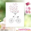 NEW Bicycle Wedding Guest Book Personalized Wedding Gifts Fingerprint Painting pink
