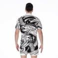 thumbnail image 2 of White And Black Pisces Sign Short Sleeve Men'S Rompers, Zodiac Horoscope Casual Summer Jumpsuits Outfit, 2 of 4