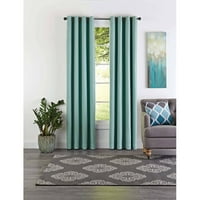 Better Homes & Gardens Curtain Panel, Basket Weave, Aqua Blue, 84"