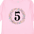 thumbnail image 4 of Inktastic 5th Birthday Flowered Wreath 5 Year Old Girl Girls Long Sleeve Toddler T-Shirt, 4 of 5