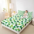 thumbnail image 4 of Feelyou Cartoon Shamrock Bed Sheets, Happy St. Patrick's Day King Sheets, 4pcs, 4 of 7