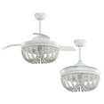 thumbnail image 6 of Boho Retractable Ceiling Fan with Light and Remote Control 3 Blades 42 inch, White, 6 of 13