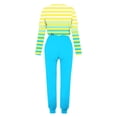thumbnail image 5 of SZJXBUY Lounge Wear for Women 2 Piece Set Plus Size Gradient Color Stripes Outfits Suit Long Sleeve Shirts Sweatsuit Drawstring Long Pant Tracksuits with Pockets,Sky Blue,XL, 5 of 5