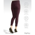 thumbnail image 6 of MeMoi Thin-Rib Slim-Cut Stretch Corduroy Leggings - Womens - Female, S-M, Plum, 6 of 12