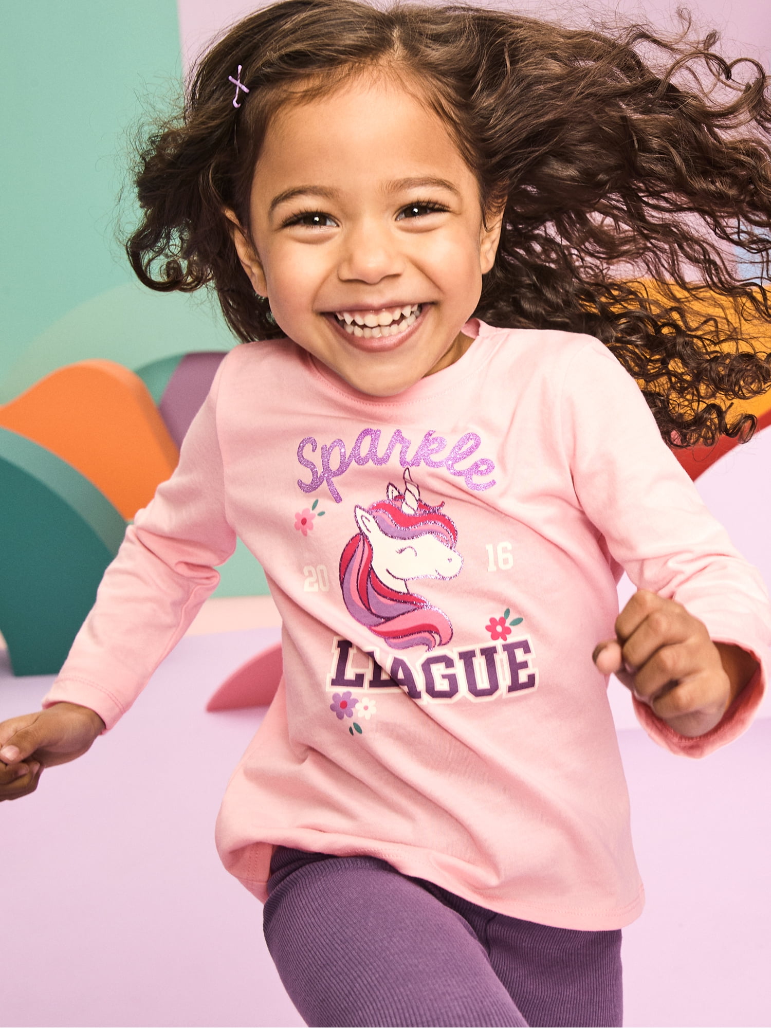 Garanimals Baby & Toddler Girl Long Sleeve Shirts, Single & 3-Pack, Sizes 0-6T