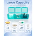 thumbnail image 5 of Monthly Pill Organizer 3 Times a Day, Medicine Box with Portable Weekly Pill Bag, Pill Taker Tool, Pill Cutter and 2 Sticker (Purple, 3 Times a Day), 5 of 7