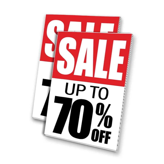 70 Off Special (24" X 36") 4mm Corrugated Plastic Panel, Graphics Applied To 1 Side (Pk of 2)