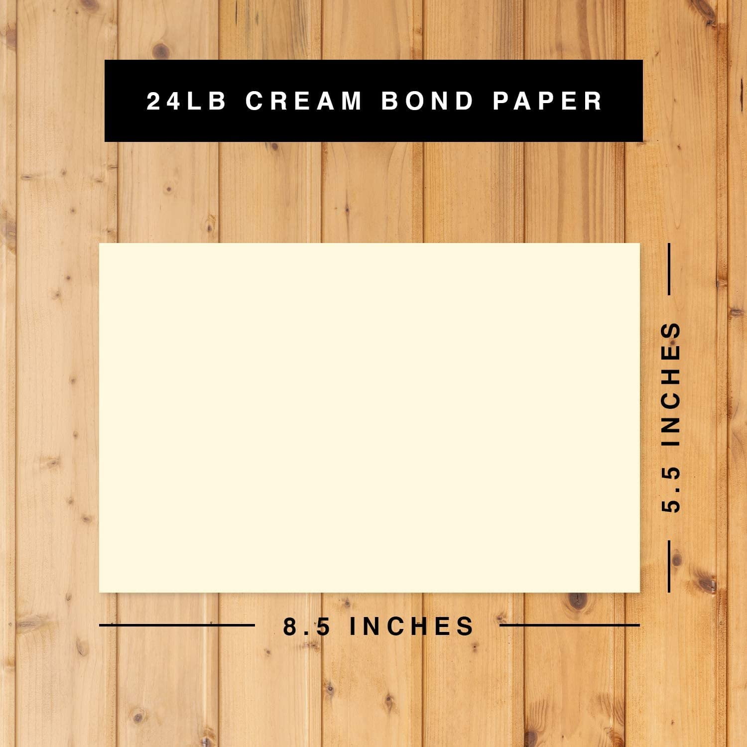 Cream (Natural) Half Letter Size Paper – Great for Business Documents, Letters, Arts, Prints and Crafts, Copy, Printing, Writing | 8.5” x 5.5” | 24lb Bond Paper | 500 Sheets