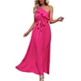 thumbnail image 2 of Vestidos De Un Hombro Vestido maxi para mujer Ropa de fiesta de cóctel estilo boho asimétrico (Rose Red XL) Cgtredaw Para estrenar, 2 of 7