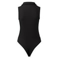 thumbnail image 4 of HBFAGFB Combinaison Femme Col à Revers Col en V Profond Plissé Vintage avec Bas Triangle Noir Taille TG, 4 of 4