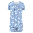 thumbnail image 4 of ZhiZhuang Womens Pajama Set 2024,Women Plus Size Loungewear Sleepwear Set Casual Round Neck Short Sleeve Tops with Pants Two Piece Pajamas Suit, 4 of 5