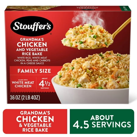 Stouffer’s Grandma’s Chicken and Vegetable Rice Bake, Family Size, Frozen Family Dinners 36 oz