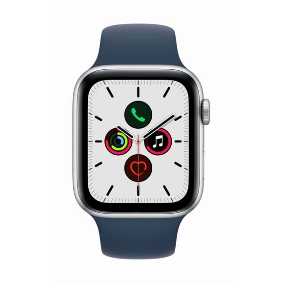 Apple Watch SE (1st gen, GPS, 44mm) Silver Aluminium Case with Abyss Blue Sport Band