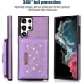 thumbnail image 2 of for Samsung Galaxy S22 Ultra (Not S22) Crossbody Wallet Case for Women, Bling Glitter PU Leather Phone Case with RFID Blocking Card Holder Cover for Samsung Galaxy S22 Ultra SZ Purple, 2 of 18