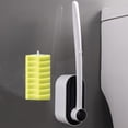 thumbnail image 4 of Sistema de limpieza de escobillas de baño sin perforar Gloria Cepillo de baño desechable 8x cabeza amarilla, 4 of 8