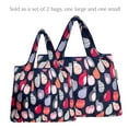 thumbnail image 3 of Wrapables Large & Small Foldable Tote Nylon Reusable Grocery Bags, Set of 2, Stylish Kitties, 3 of 6