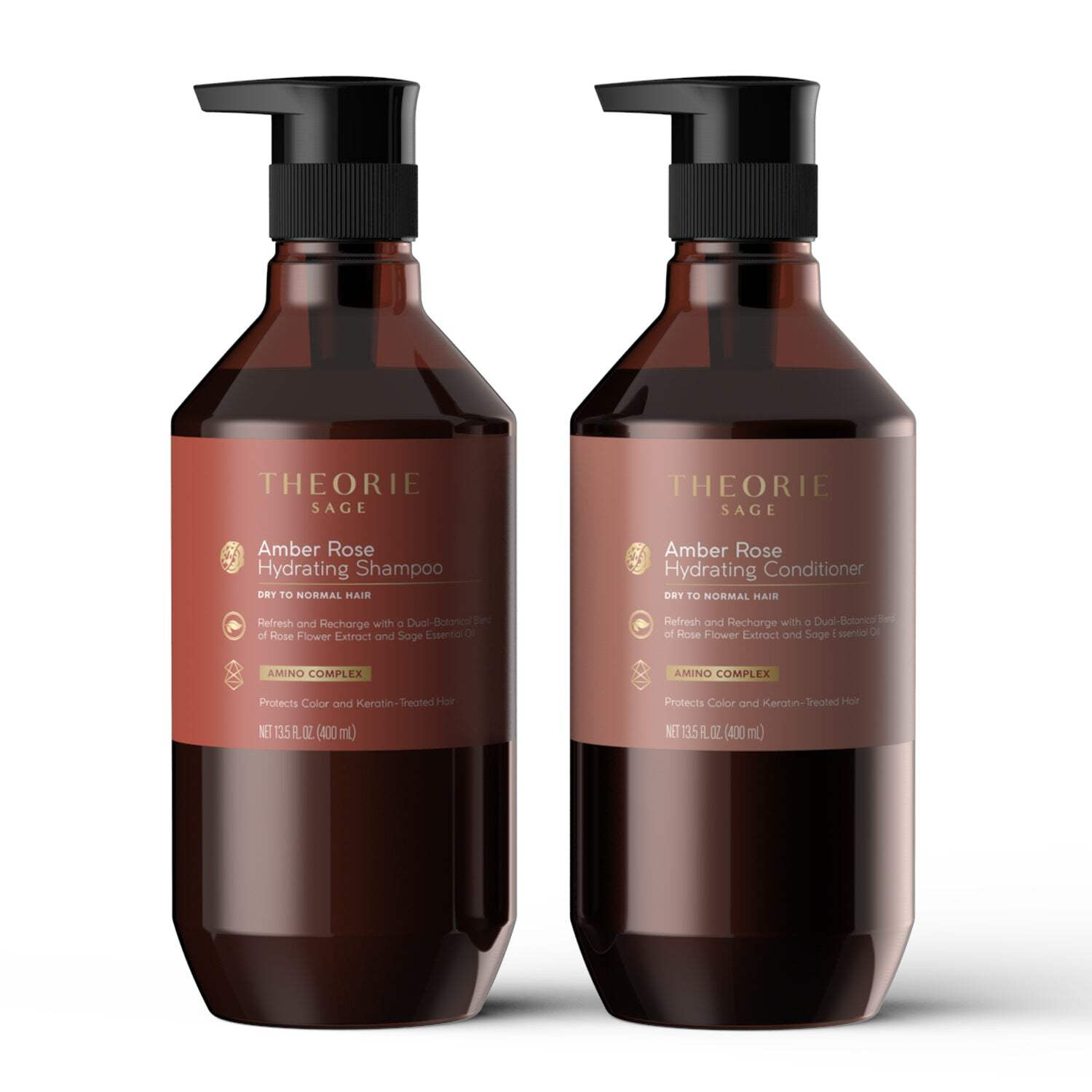 THEORIE Amber Rose - Hydrating Conditioner, Refresh & Hydrate with Rose, Jasmine & Amber Scent, For All Hair Types, Color & Keratin Safe, 800mL