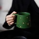 thumbnail image 5 of Taza grande de cerámica con asa y lunares dorados for café, uso doméstico y comercial., 5 of 7
