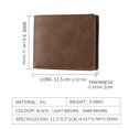thumbnail image 5 of Wallet for Men, PU Leather Bifold Wallet With 4 Card Slots, 1 zipper pocket & 3 Receipt Slots , Light Brown, 5 of 7