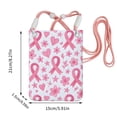 thumbnail image 4 of Multi-Color Cross-Body Handbag 8.27×5.91in Waterproof, Scratch-Resistant And Odor-Free Detachable Shoulder Strap Artistic Pink Ribbon Pattern With Sketched Elements, 4 of 8