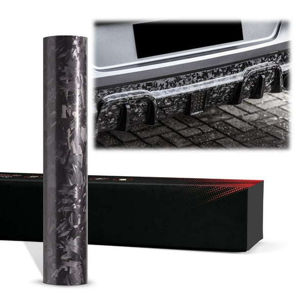 24K Choopped Forged Carbon Fiber Gloss Black Car Auto Motorcycle Vehicle Automotive DIY Sticker Decal Vinyl Wrap Roll Film Sheet Air Release Technology