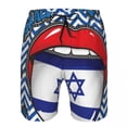thumbnail image 2 of Mens Swimwear Swim Short Trunk Pop Art Sexy Lips Tongue With Israel Flag Beach Board Shorts Swimming Surffing shorts, 2 of 6