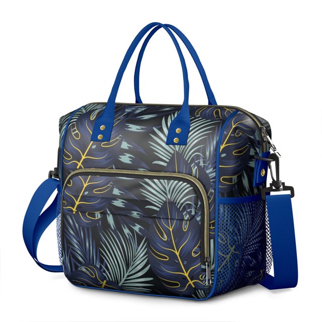 Boîte à Lunch Isolée Plante Tropicale Feuillue – Sac Isotherme à Double Compartiment Étanche, Grande Capacité Sac à Lunch Réutilisable pour Voyage