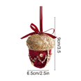 thumbnail image 6 of Velvet Foam Acorn Christmas Ornament, Vintage Beaded Bow Hanging Decor for Xmas Tree Wreath Holiday Home Decoration, 6 of 6
