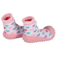 thumbnail image 3 of Skidders Baby Girls' Slippers - Non-Skid Slipper Sock House Shoe Booties Size: 12-24M, Size 18 Months, Colorful Hearts, 3 of 6