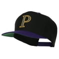 thumbnail image 2 of Greek Alphabet RHO Embroidered Two Tone Cap - Black Purple OSFM, 2 of 5