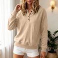 thumbnail image 2 of Women Fashion Hoodie Oversized Sweatshirt Casual Pullover Tops for Fall Winter Khaki,L, 2 of 8