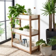 SAFAVIEH Semli Outdoor Patio Shelf, Natural/Beige