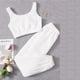 thumbnail image 1 of Conjunto de Pijamas de terciopelo esponjoso para mujer, ropa de dormir informal, camiseta sin mangas y pantalones, traje de Casa de ocio, ropa de dormir de 2 piezas, invierno, nuevo, 1 of 4