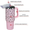 thumbnail image 2 of Baiheyi 40 oz Stainless Steel Insulated Travel Mug with Handle, Pink Leopard, 2 of 6