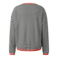 thumbnail image 3 of vigerkar Long Sleeve Shirts for Women Casual Spring Crewneck Striped Color Block Shirt High Low Pullover Tops Red, M, 3 of 4
