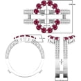 thumbnail image 3 of Divine Creation 14K White Gold Finish 1.42 Ct Round Cut Red Ruby & Diamond Wrap Guard Enhancer Wedding Engagement Ring 925 Sterling Silver For Women's -6, 3 of 3
