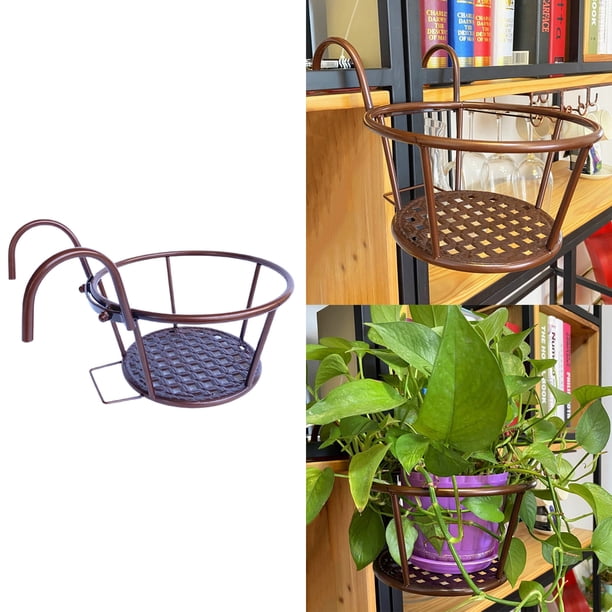 Hierro Arte Cestas Colgantes de Alambre Soporte para Macetas Jardinera para Plantas de Jardín Colgador para Macetas Estantes para Plantas Sopo Bronce shamjiam jardineras de barandilla al aire libre