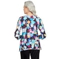 thumbnail image 2 of Alfred Dunner Womens Petite Texture Squares Sharkbite Hem Top, 2 of 6