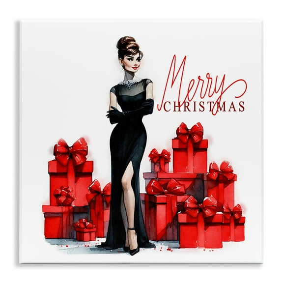 Stupell Industries Trendy Merry Christmas Holiday Painting Unframed Art Prints Wall Art, 12 x 12