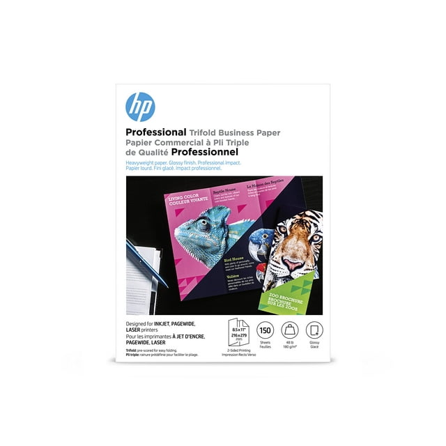 Papel empresarial HP Professional, triple pliegue brillante, 8.5 x 11 pulgadas