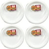 Party City Set of 4 White, Big Party Pack, Round Plastic Plates 10.25", 50 Per Pack, 200 Plates Total