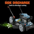 thumbnail image 5 of SENIX Gas Lawn Mower, 21in Cuttting Blade / 22in Cutting Deck, 144cc 4-Cycle, 2-In-1 Mulch & Side Discharge Push Mower, 6 Height Adjustments, 11" Rear Wheels, LSPG-L6, 5 of 13